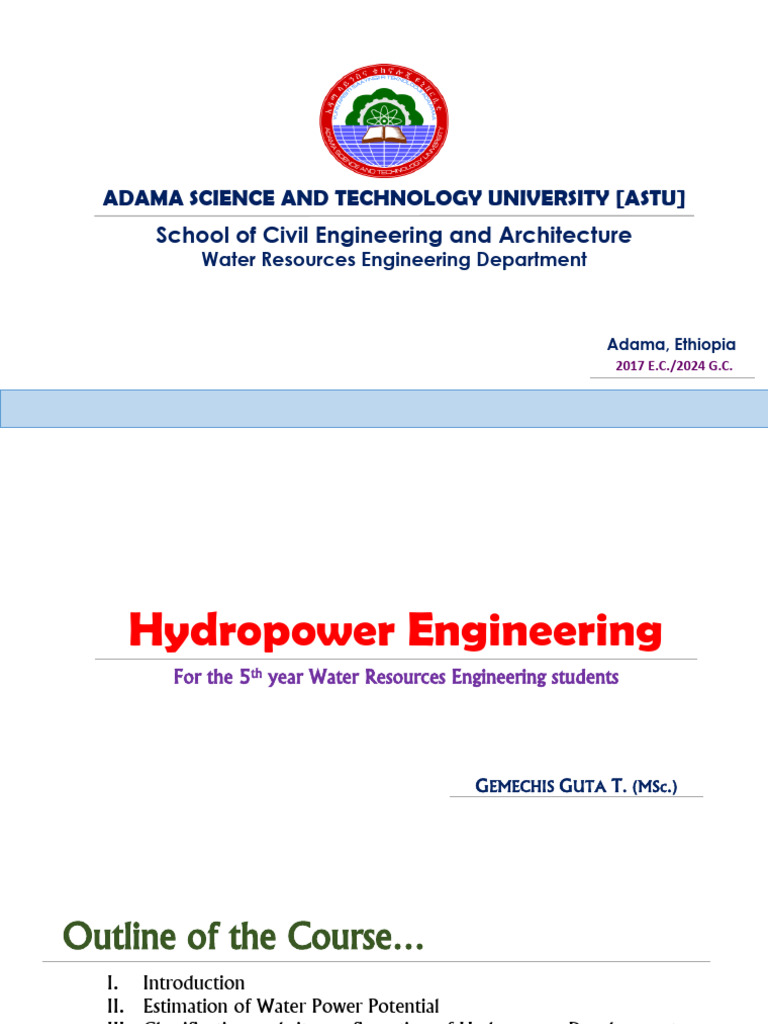 Chapter 1_PPt | PDF | Energy Development | Hydroelectricity