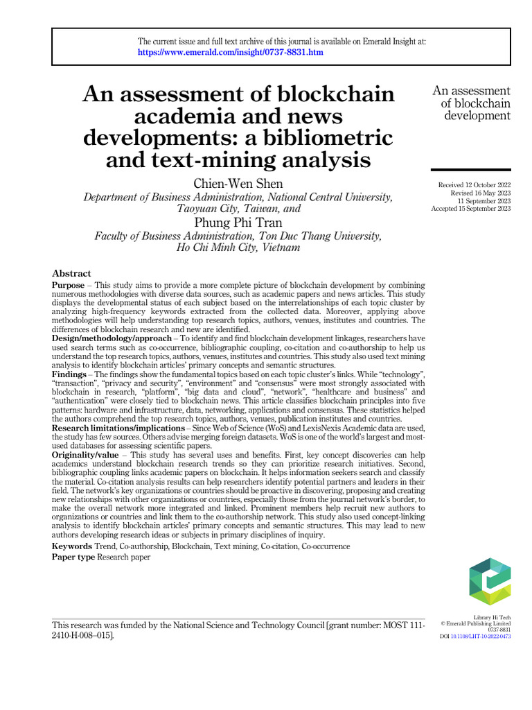 2023 - An Assessment of Blockchain Development | PDF | Internet Of ...