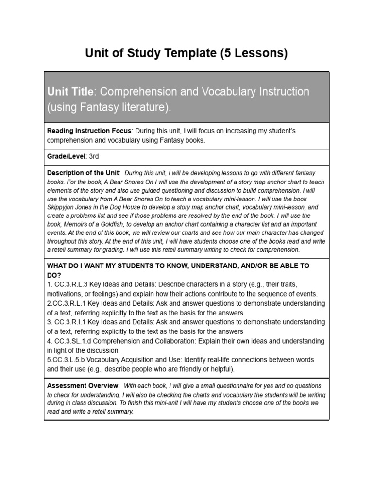 Final Project - Lesson Plans | PDF | Reading Comprehension | Vocabulary