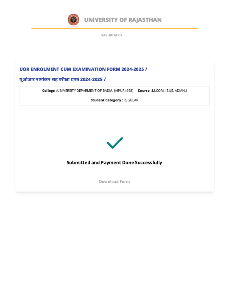 UNIVERSITY OF RAJASTHAN | PDF