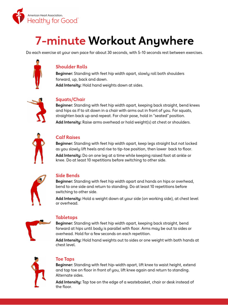 7-Minute Chair Workout Guide | PDF | Chair | Foot