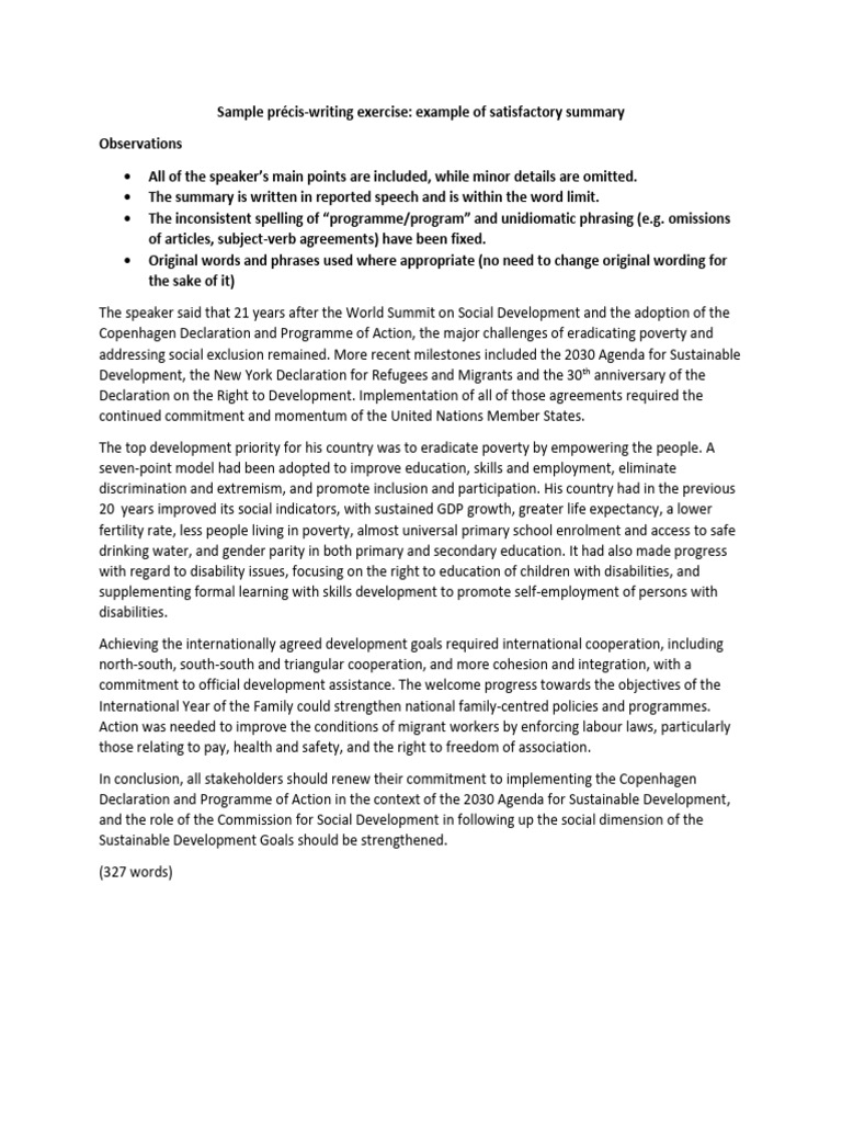 Effective Précis Writing for Summaries | PDF | Poverty | Poverty ...