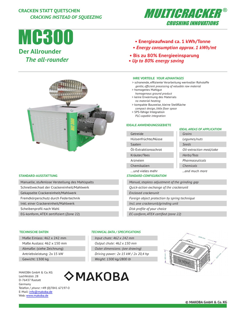 Datenblatt Datasheet MULTICRACKER MC300 - 20200407 | PDF