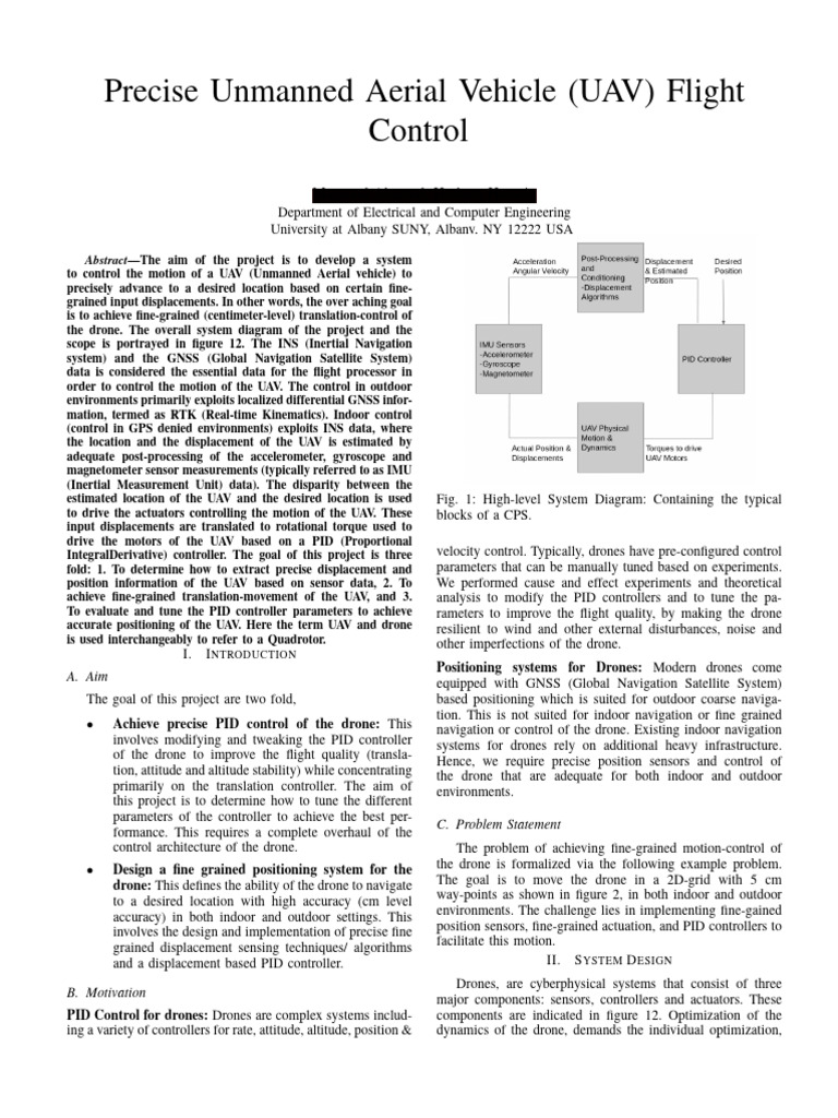 Sample Project Report Pdf Control Theory Inertial Navigation System