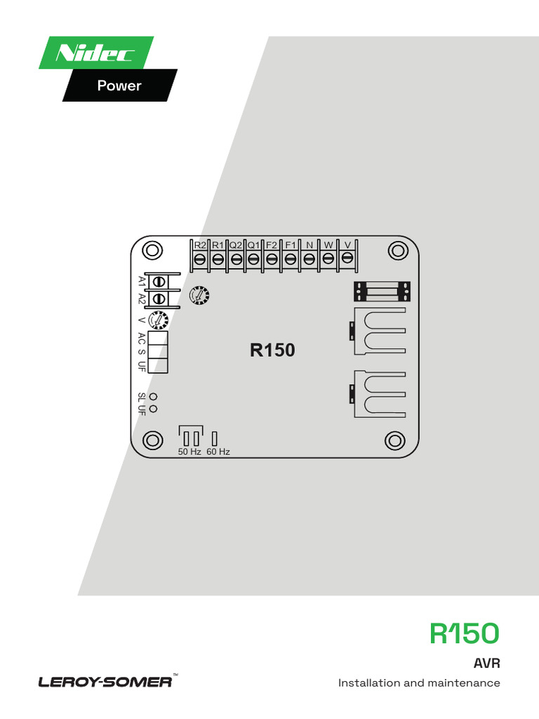 R150 AVR Installation and Maintenance Guide | PDF | Electric Generator ...