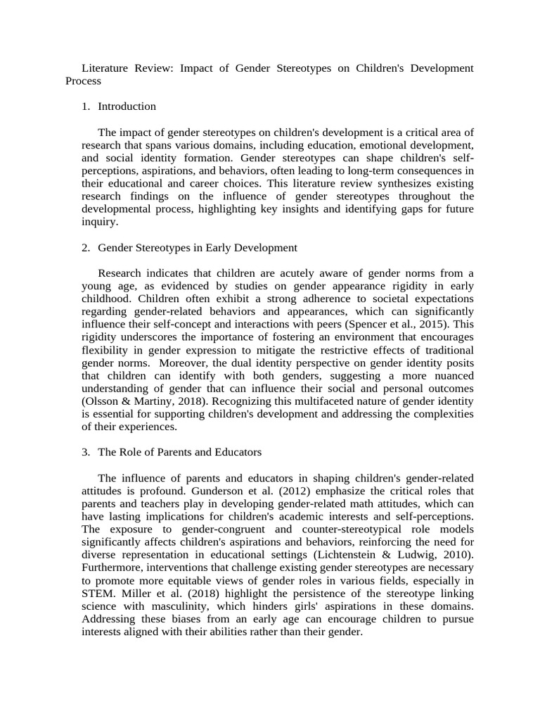 Gender Stereotypes and Child Development | PDF | Gender Role | Gender