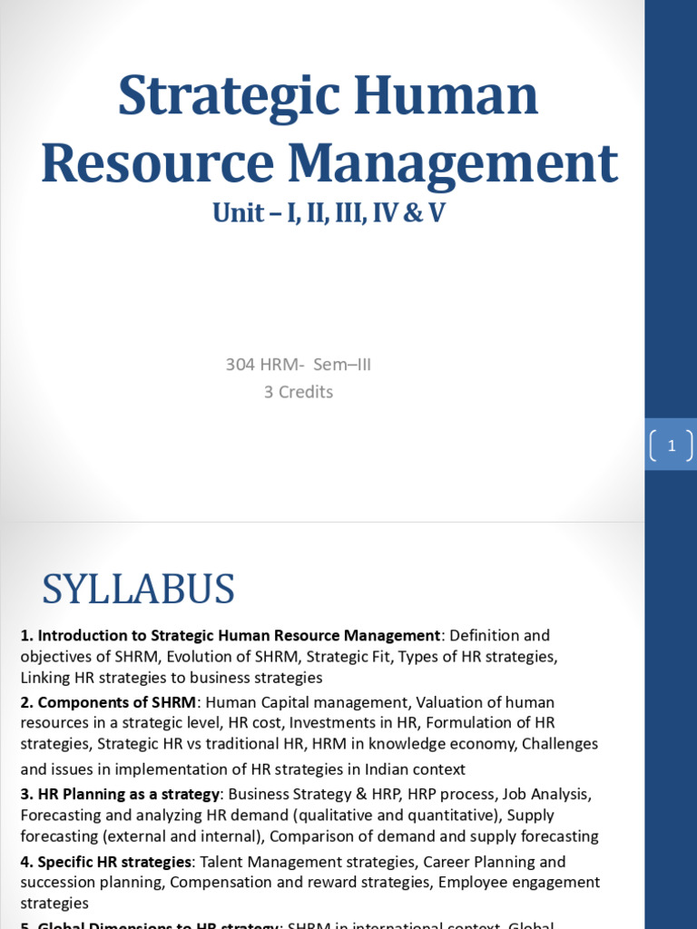 Strategic Human Resource Management Guide | PDF | Human Resource ...