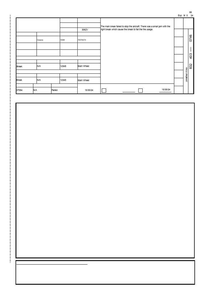 JASC Malfunction Report for Aircraft | PDF | Federal Aviation ...
