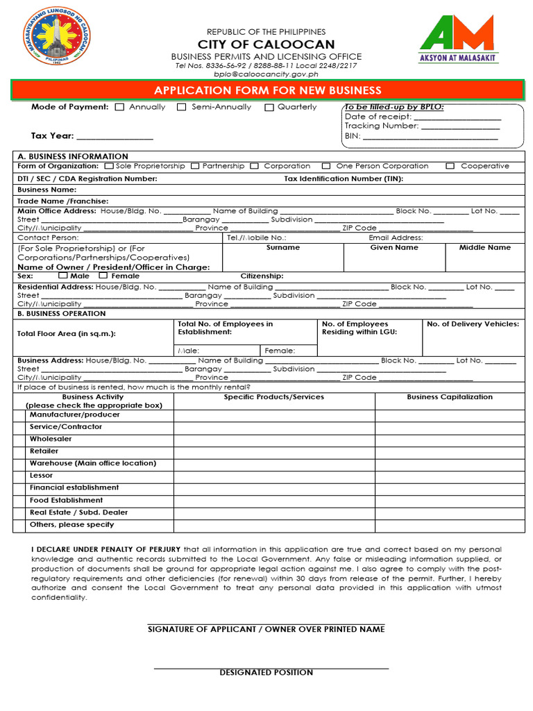 Caloocan Business Permit Application 2024 | PDF | Business