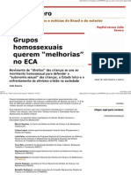 Julio Severo - Grupos Homossexuais Querem "Melhorias" No ECA