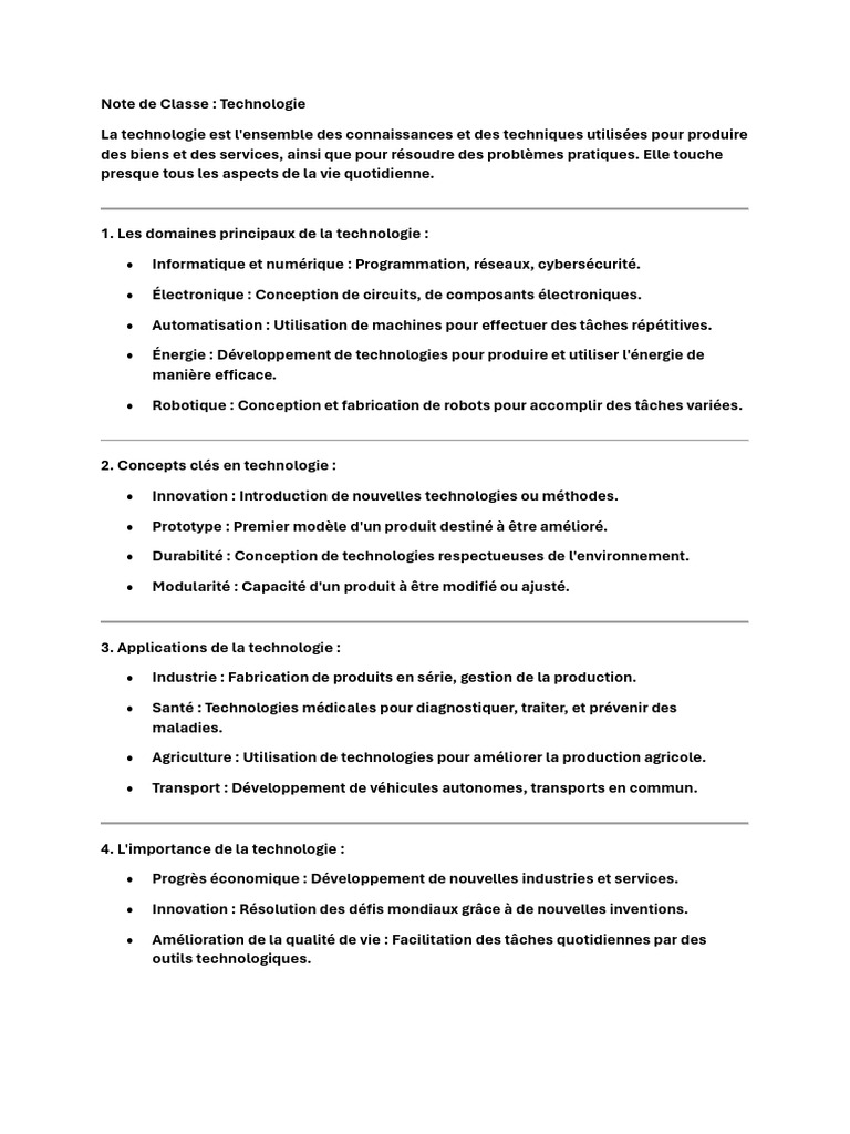 Introduction à la Technologie Moderne | PDF
