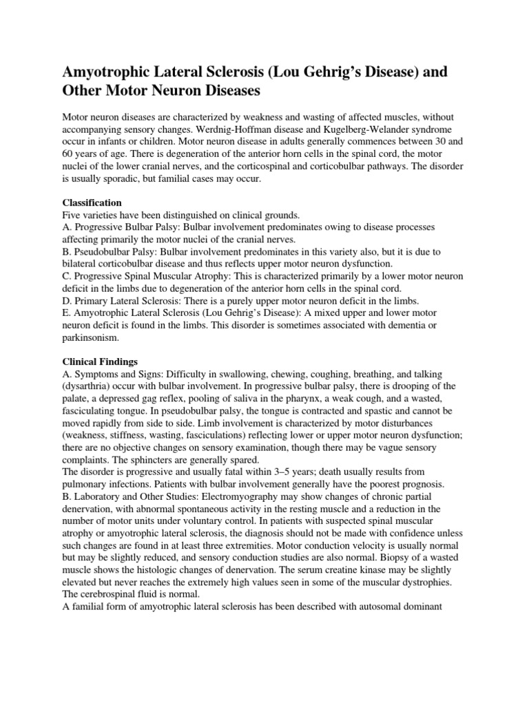 Understanding Motor Neuron Diseases | PDF | Amyotrophic Lateral ...