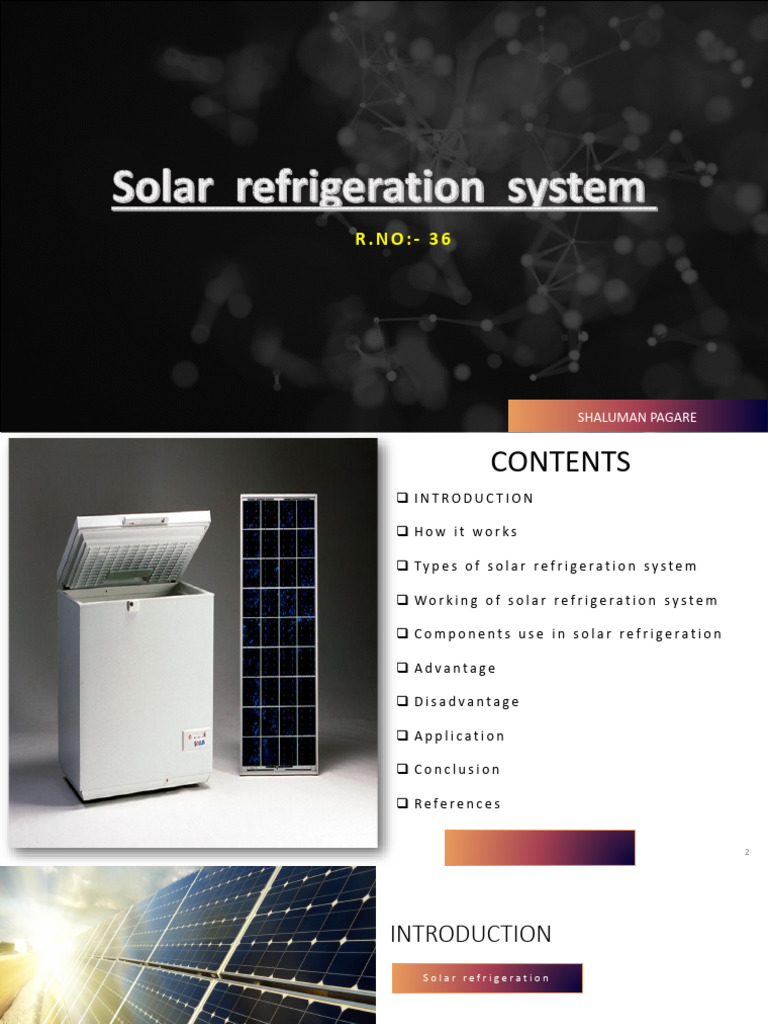 Solar Refrigeration System Overview | PDF | Solar Energy | Refrigeration