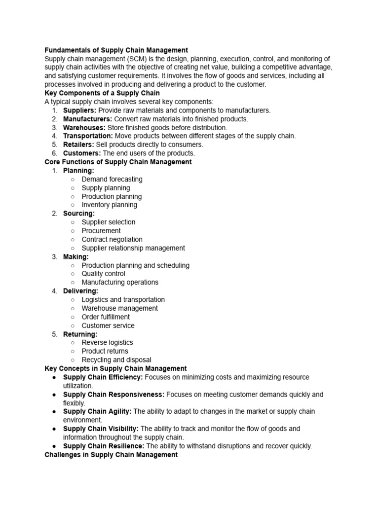 Essentials of Supply Chain Management | PDF | Supply Chain | Supply ...