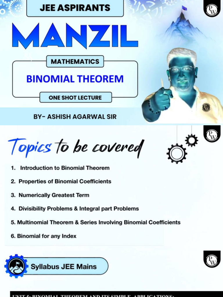Binomial Theorem Class Notes (One Shot) | PDF