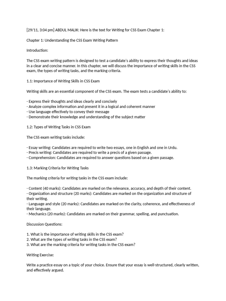 Writing skills css pdf narration essays