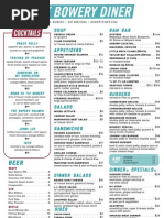 Bowery Diner Dinner Menu 1.25.12