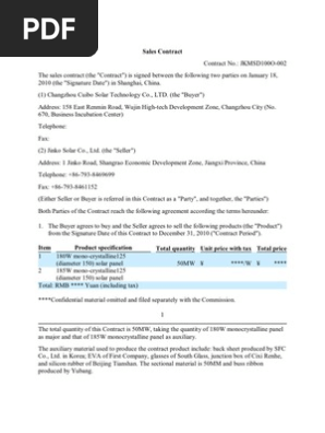 Sales Contract