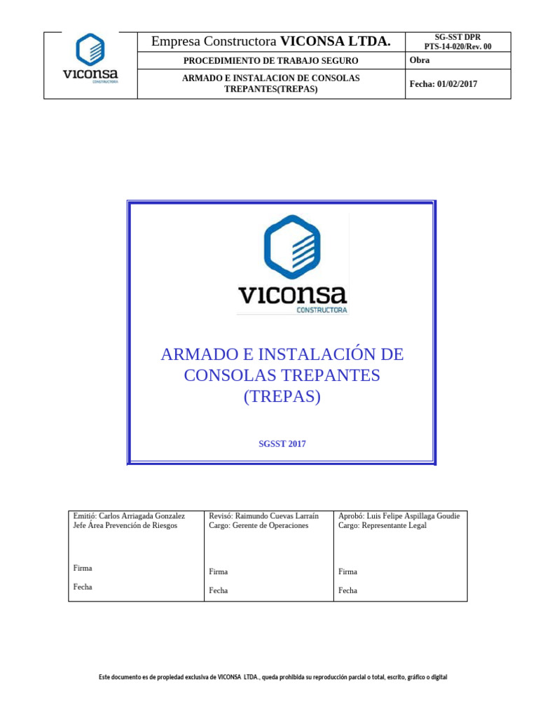 PTS-14-019 - Armado e instalación de trepas | PDF