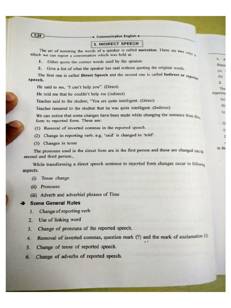Direct and Indirect Speech | PDF