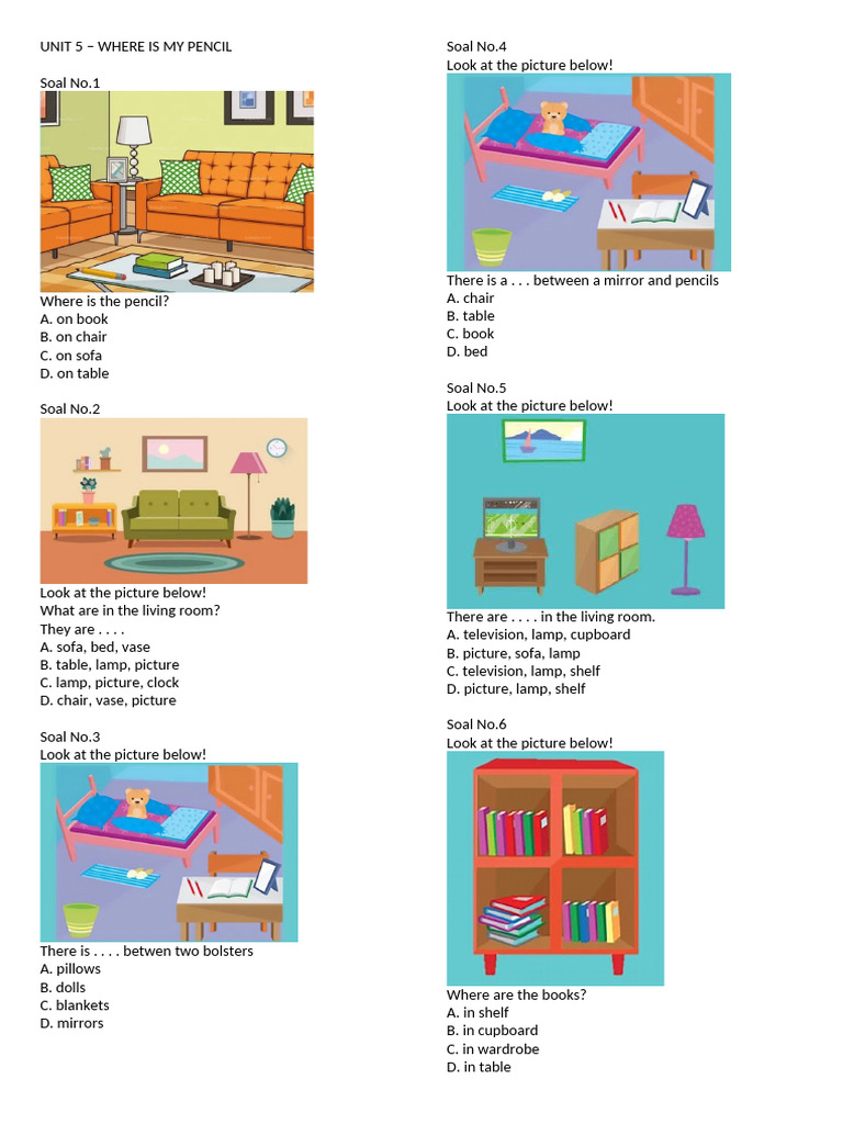 Kids' Room Object Quiz | PDF