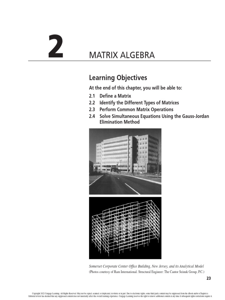 matrix analysis of structures ch2 | PDF | Matrix (Mathematics) | Algebra