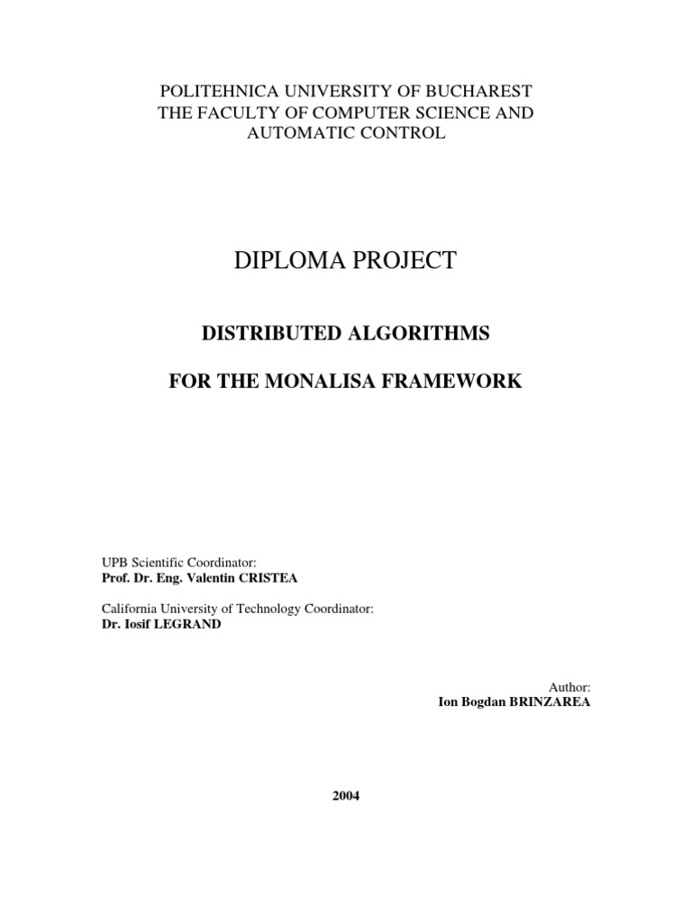Distributed Algorithms in MonALISA Framework | PDF | Component Based ...