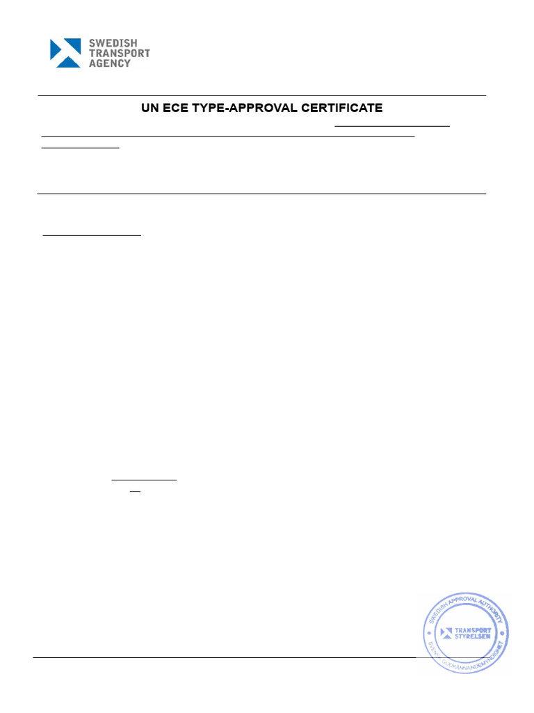 ECE R120 Approval for Volvo Engines | PDF | Engines | Vehicle Parts