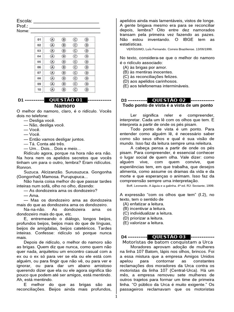 Simulados de Português - Professor Warles | PDF