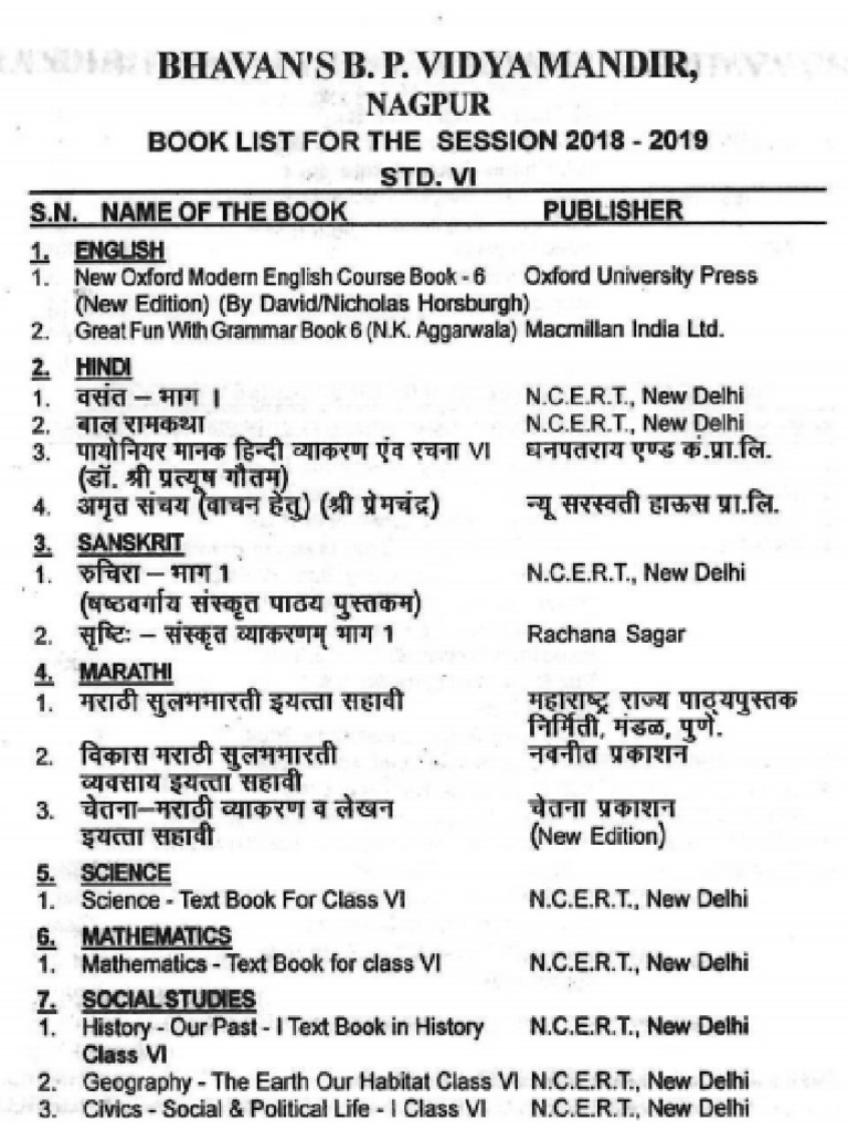 STD Vi Books | PDF