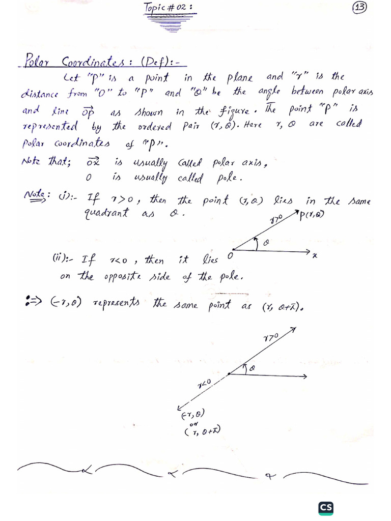 Topic#2 Polar Coordinates | PDF