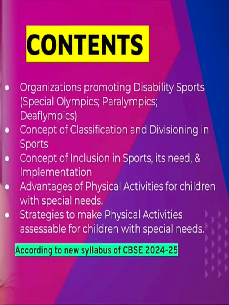 Chapter 4 Physical and Sports For Children With Special Needs (CWSN) | PDF