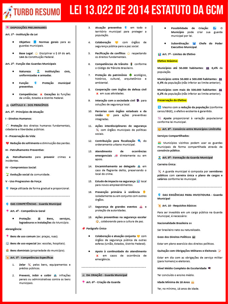Lei 13022/2014: Normas das Guardas Municipais | PDF | Governo