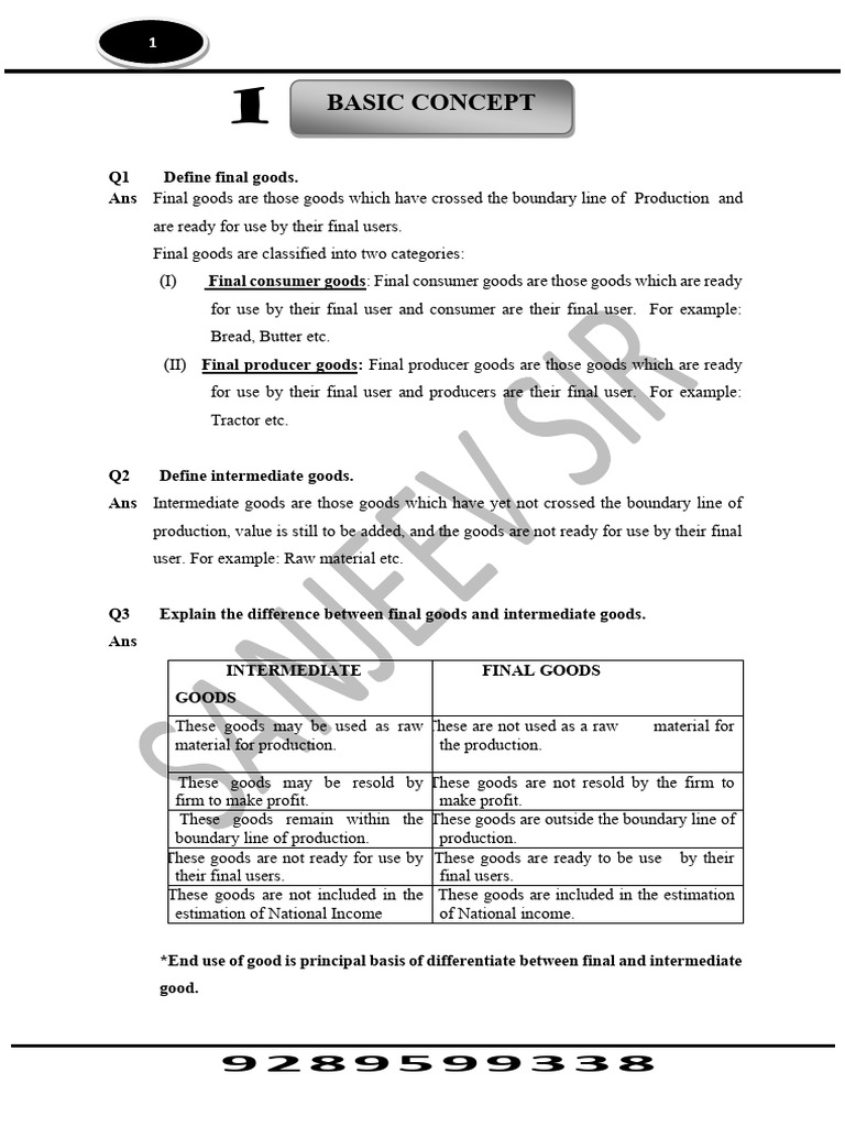 Understanding Final And Intermediate Goods Pdf Money Money Supply