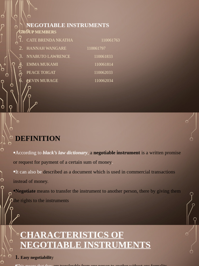 NEGOTIABLE INSTRUMENTS (Edited) | PDF | Negotiable Instrument | Cheque
