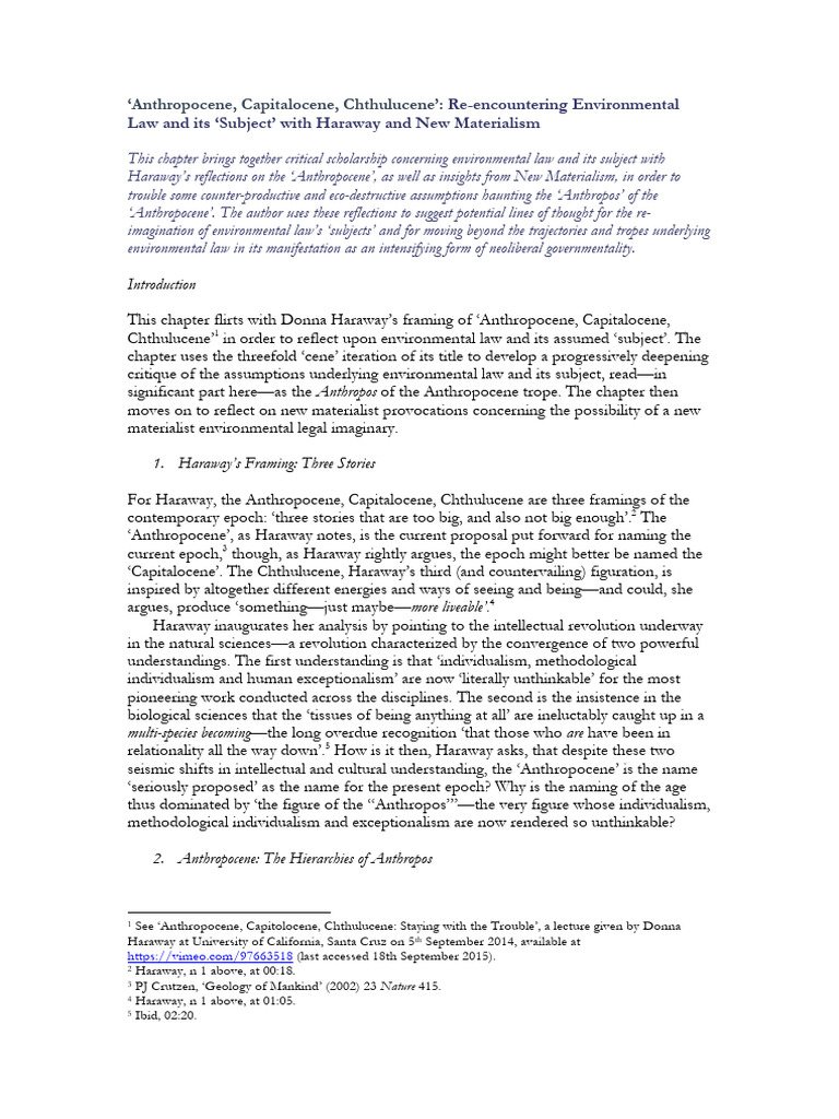 Rethinking Environmental Law in the Capitalocene | PDF | Anthropocene