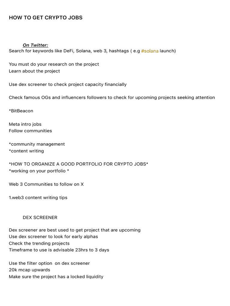 How To Get Crypto Jobs | PDF