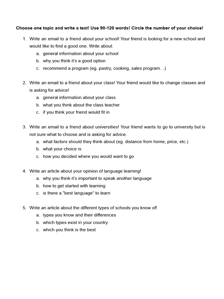 school - writing prompts | PDF