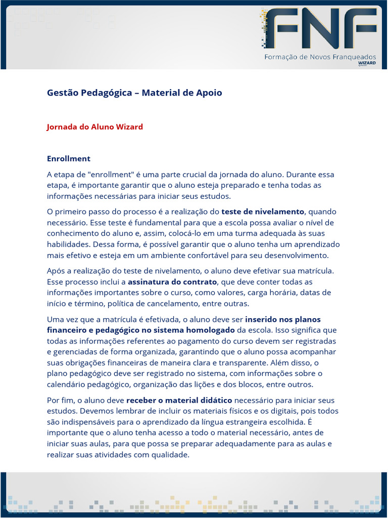 Jornada do Aluno na Wizard: Etapas Essenciais | PDF | Pedagogia ...