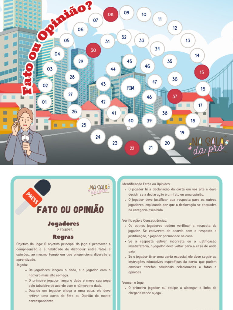 Jogo de Fatos e Opiniões: Regras e Exemplos | PDF | Terra