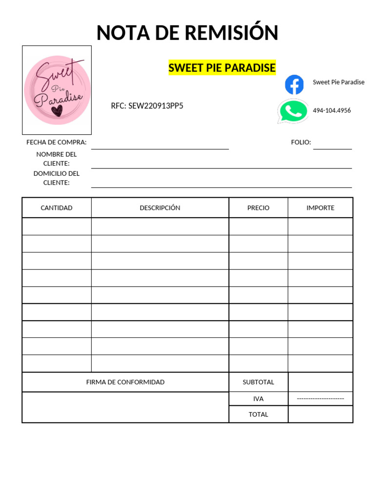 Nota de Remisión SPP | PDF