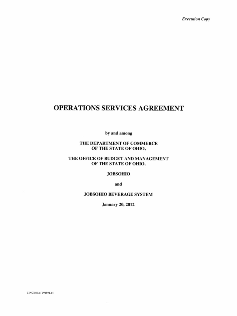 Ohio Operations Services Agreement | PDF | Indemnity | Franchising