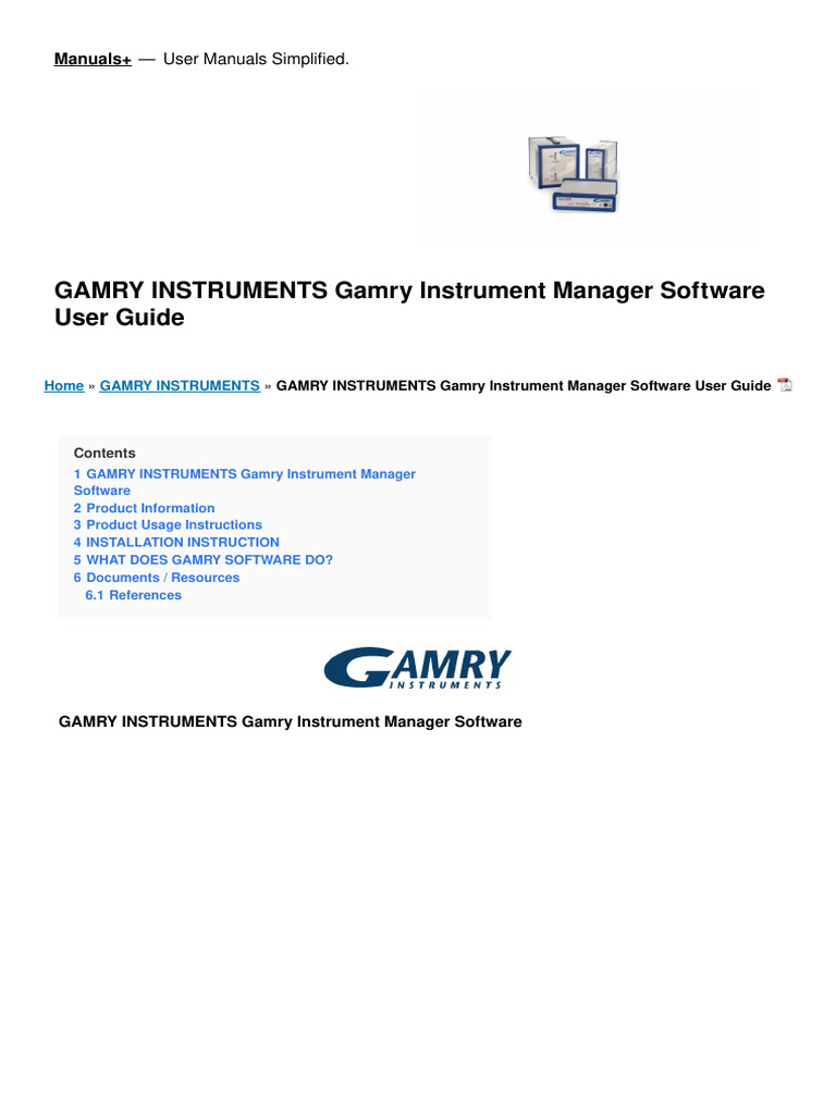 Gamry Instrument Manager Software Manual | PDF | Software | Computing
