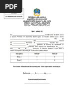 Declaração de Escolaridade EJA | PDF
