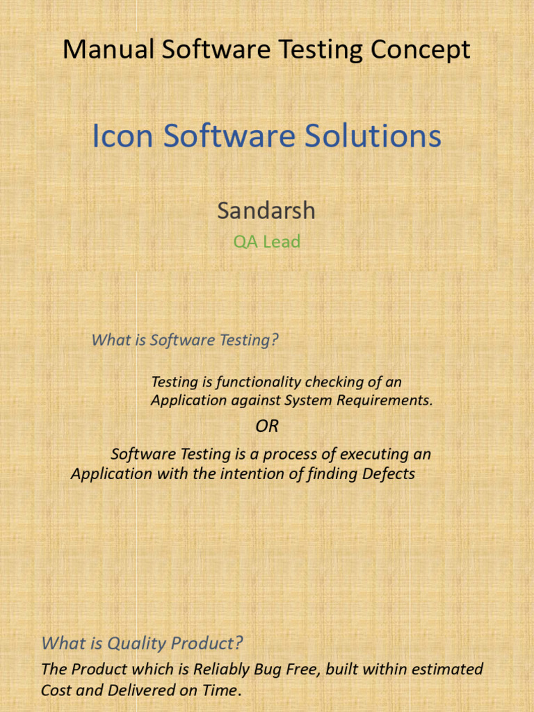 Manual Software Testing Overview | PDF | Software Testing | Software ...
