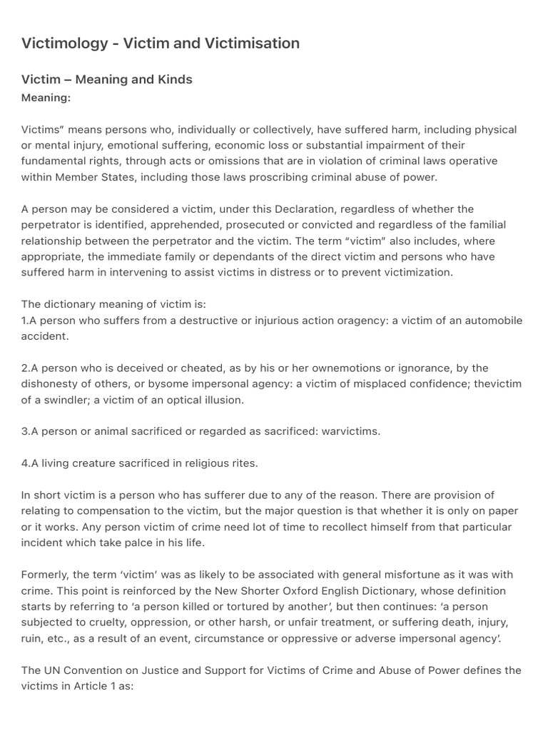 Understanding Victimology and Its Impact | PDF | Crimes | Crime & Violence