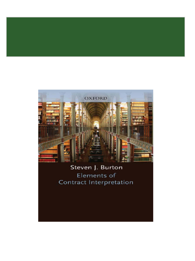 Pdf elements of contract interpretation download pdf