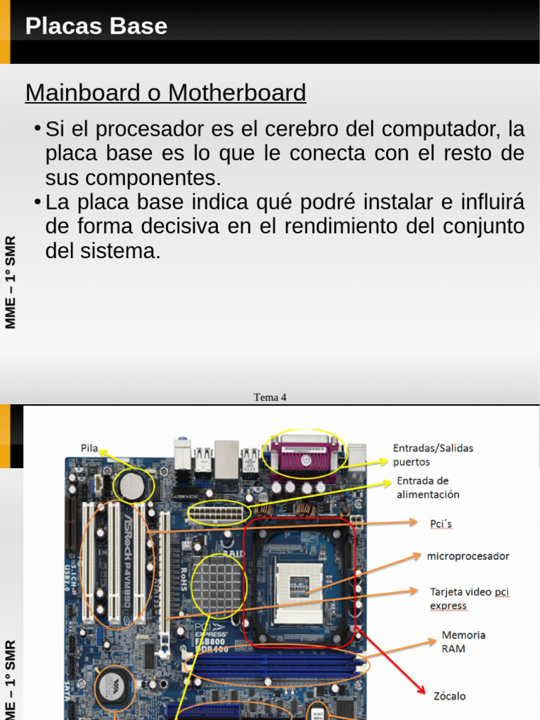 Componentes y Tipos de Placas Base | PDF | Memoria de acceso aleatorio ...