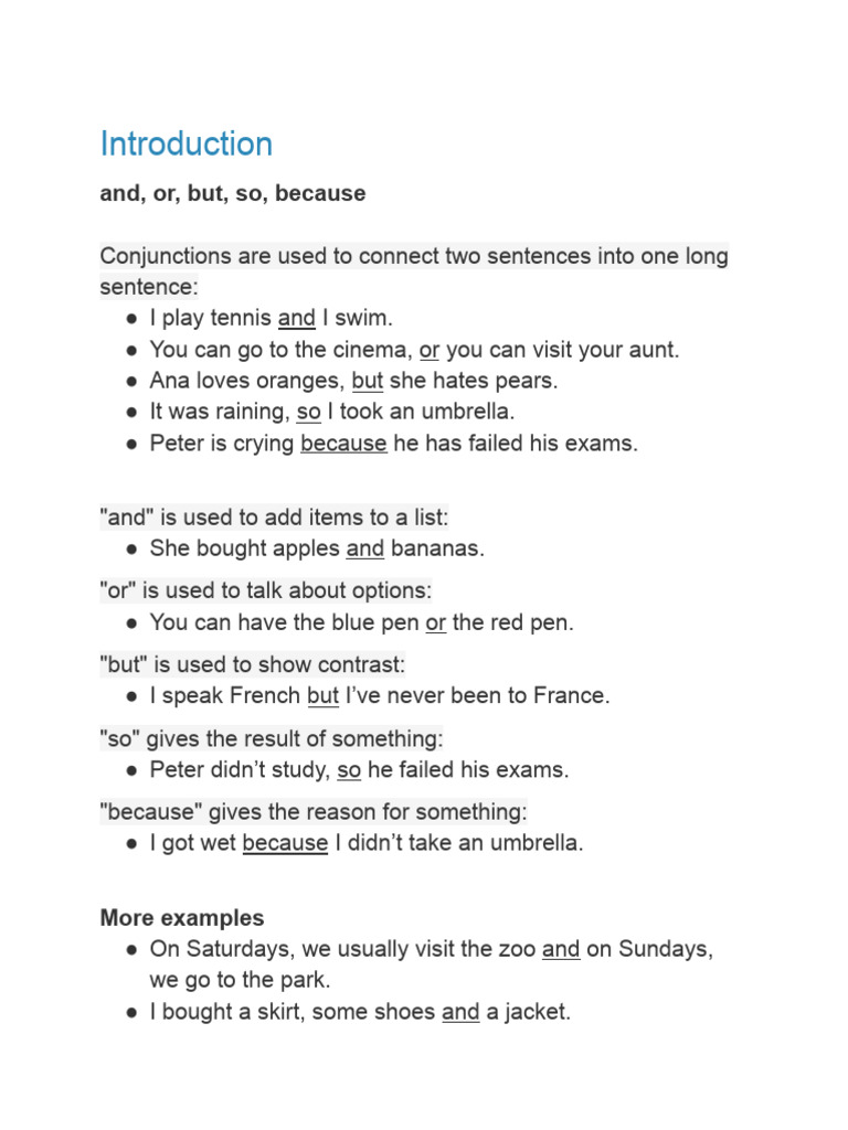 Conjunctions | PDF