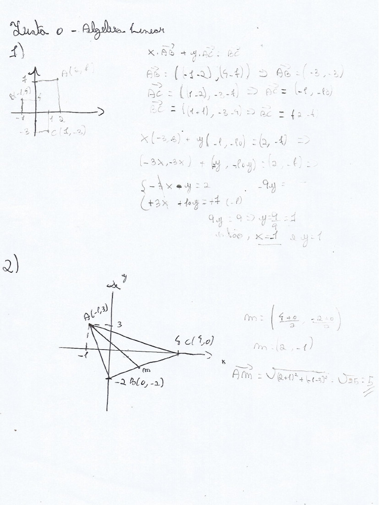 Lista 0-Algebra Linear | PDF